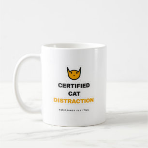 Café Caneca de Gato Engraçada de Distração de Gato Cert