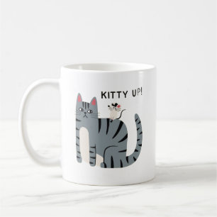 Café Caneca de Gato Engraçado Kitty Up Design de Gato d