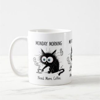 Café Caneca de Gato Engraçado Segunda-feira de Manhã Pr