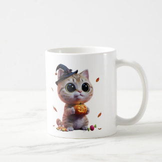 Café Caneca de Gato Feiticeira de Halloween Fofa