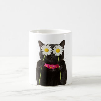 Café Caneca de Gato Floral Sonhador