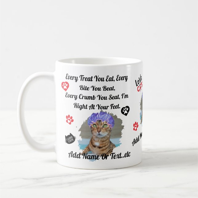 Café Caneca de Gato Fofa Personalizada para Amantes de  (Esquerda)