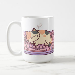 Café Caneca de Gato Gamer Teclado Kawaii