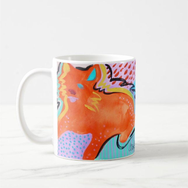 Café Caneca de Gato Laranja Grande (Esquerda)