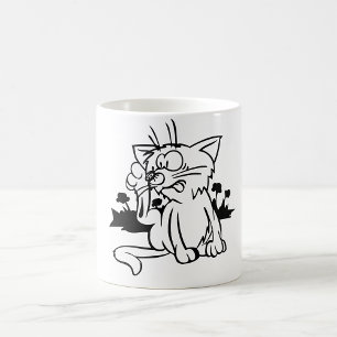 Café Caneca De Gato Preta E Branca