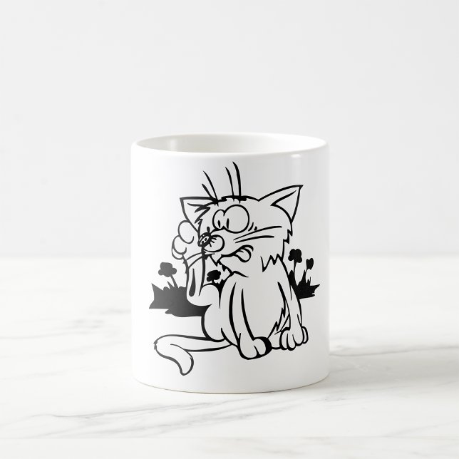 Café Caneca De Gato Preta E Branca (Criador carregado)