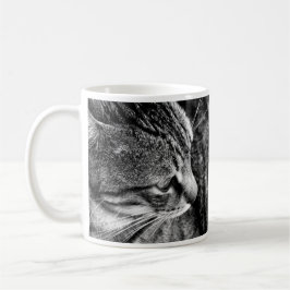 Café Caneca de Gato Preta e Branca