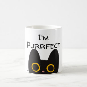 Café Caneca de Gato Preto Fofo Perfeito