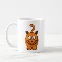 Caneca de Gato Rajado de Desenho Animado