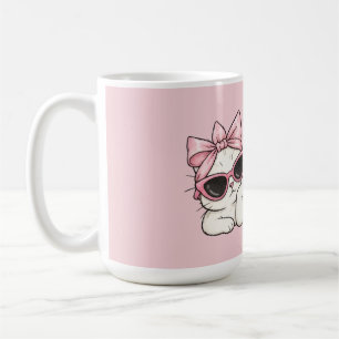 Café Caneca de Gato Rosa Fofo Humor do Personagem Princ