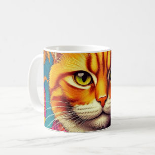 Café Caneca de gato ruivo colorido!