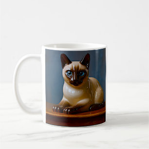 Café Caneca de Gato Siámes de Olhos Azuis