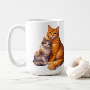 Café Caneca de Gatos Calico e Tabby 