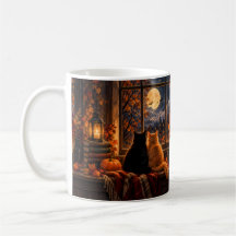 Caneca de Gatos Outono Gótico – Arte Aconchegante 