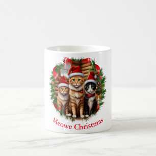 Café Caneca de gatos para o Natal