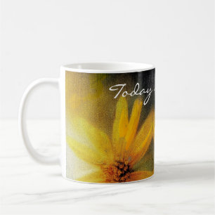 Café Caneca de Girassol Inspiradora "Hoje é o Seu Dia"