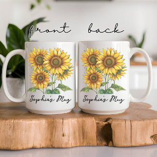 Café Caneca de Girassol para Mulheres, Presente Persona