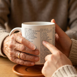 Café Caneca de gírias divertidas, abreviações e acrônim