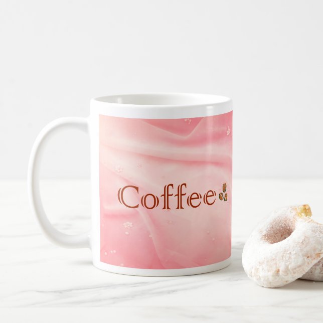 Café Caneca de gole cor-de-rosa (Com Donut)