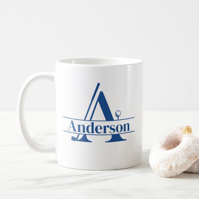 Café Caneca de Golfe - Nome Personalizado (Com Donut)