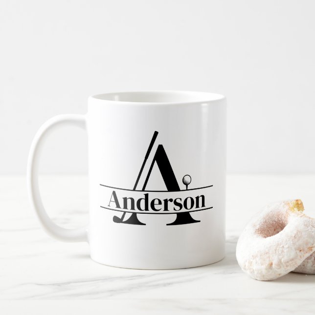 Café Caneca de Golfe - Nome Personalizado (Com Donut)