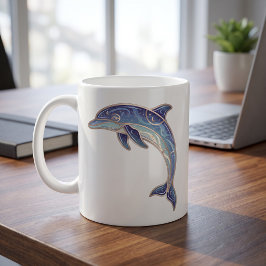 Café Caneca de Golfinho Celestial Luxo Linha Arte