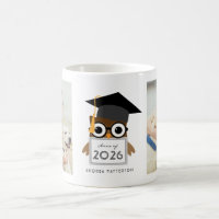 Caneca de Graduação de Coruja Geek Fofa com Duas F