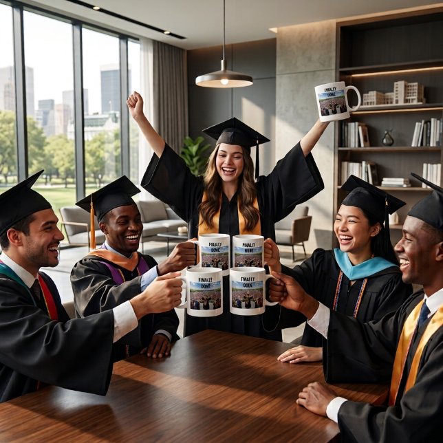 Café Caneca de Graduação Finalmente Concluído | Turma d (modrn)