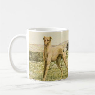 Café Caneca de Greyhound com impressão antigo