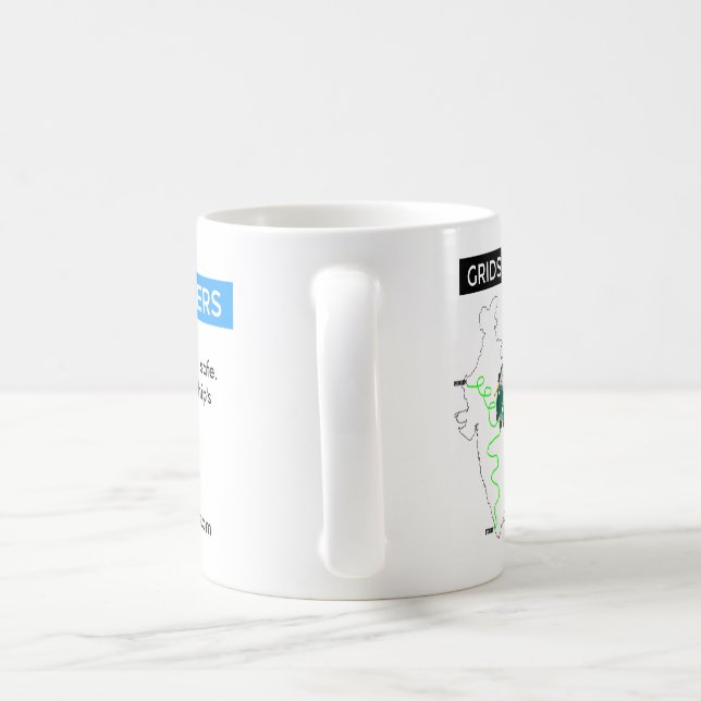 Café Caneca de GRIDSKIPPERS com mapa e patrocinadores (Alça)