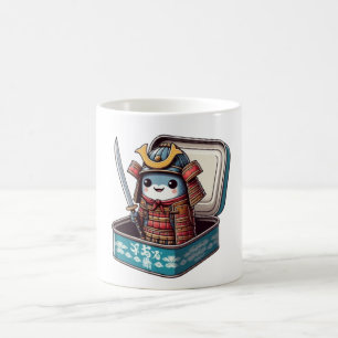 Café Caneca de Guerreiro Samurai de Sardinha Retrô