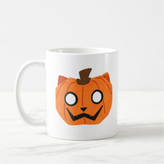 Café Caneca de Halloween Abóbora Gato Jack-O-Lantern