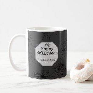 Café Caneca de Halloween de Aranha Assustadora Preta