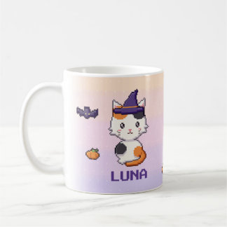 Café Caneca de Halloween de Gato Calico Personalizada
