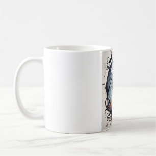 Café Caneca de Halloween de Gato Preto em Aquarela 🎃 G