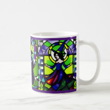 Caneca de Halloween de Vidro Colorido Bruxa