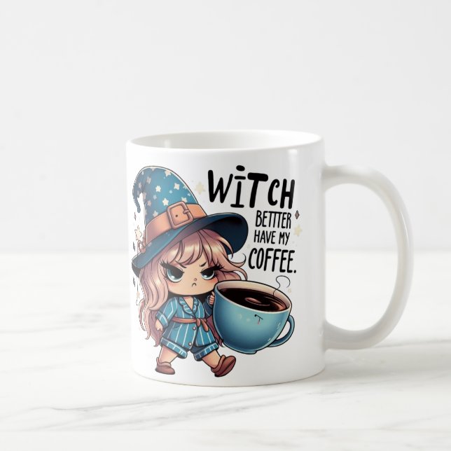 Café Caneca de Halloween Engraçada 'Bruxa É Melhor Ter  (Direita)