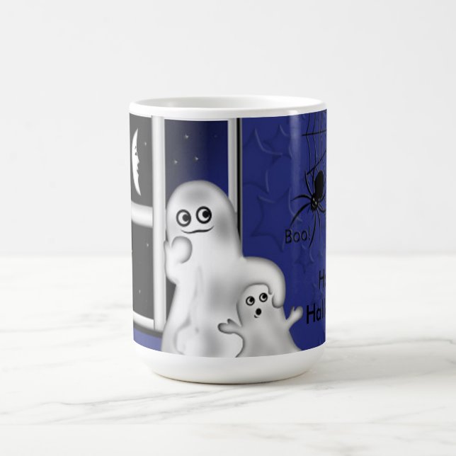 Café Caneca de Halloween/Fantasma e Lua (Centro)