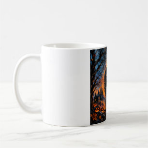 Café Caneca de Halloween Lua Cheia Gato Preto Gótico 🎃