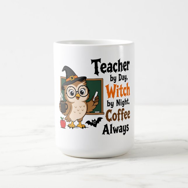 Café Caneca de Halloween Professora de Dia Bruxa de Noi (Centro)