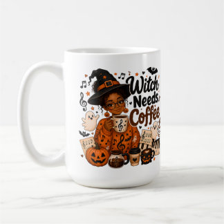 Café Caneca de Halloween Professora de Música Bruxa Pre