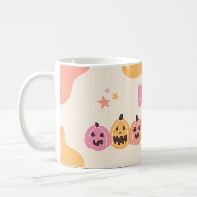 Café Caneca de Halloween Spooky - Abóbora, Espírito e D (Esquerda)