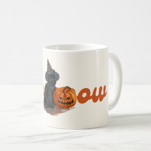 Café Caneca de Halloween Spooky - Abóbora, Espírito e D (Frente Esquerda)