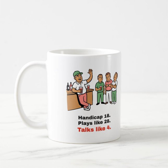 Café Caneca de Handicap de Golfe Engraçado Talks Like 4 (Criador carregado)