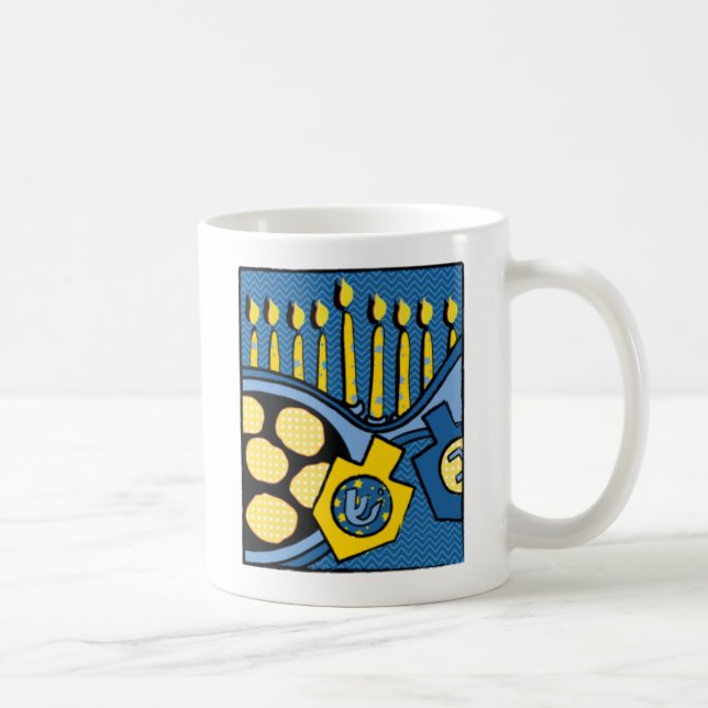 Café Caneca de Hanukkah com Opção de Personalização Hum (Direita)