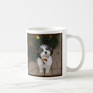 Café Caneca de Havanese com flores