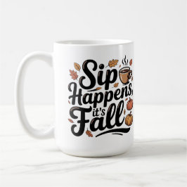 Café Caneca de humor de outono Sip acontece