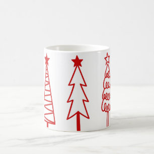 Café Caneca de ícones de árvore de Natal com alegria na