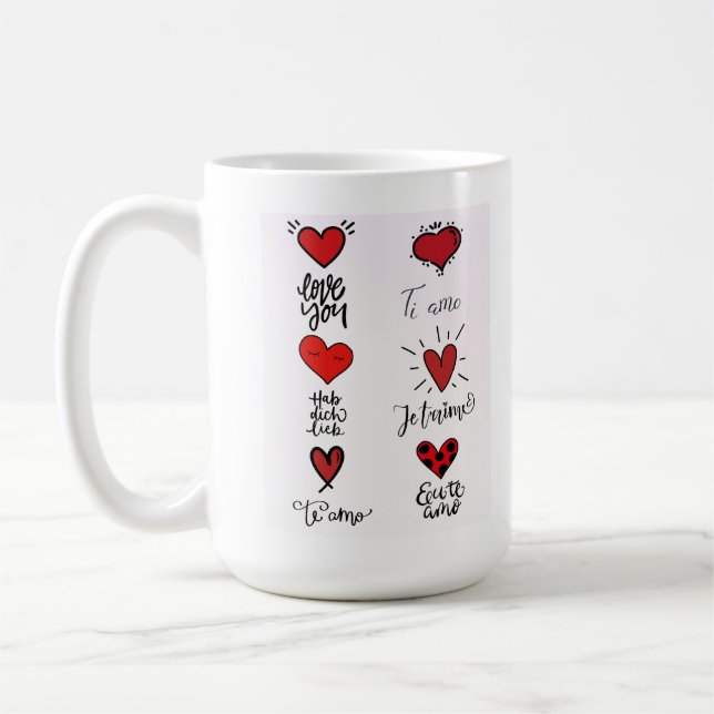 Café Caneca de Idiomas do Amor (Esquerda)