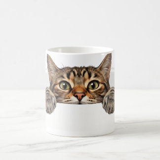 Café Caneca de Ilusão Óptica de Gato 3D Engraçado Espia